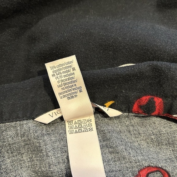 Victoria Secret Pajama Set Black Swan Print Long Sleeve Top & Pants Women's L - Picture 7 of 10